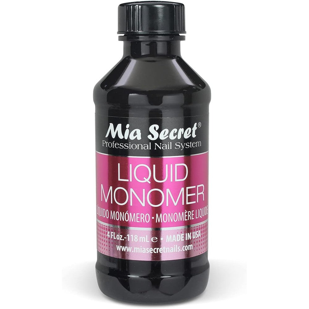 Mia Secret Liquid Monomer Professional Acrylic Nail System four ounces front view showcasing branding.