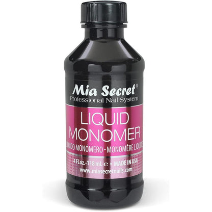 Mia Secret Liquid Monomer Professional Acrylic Nail System four ounces front view showcasing branding.
