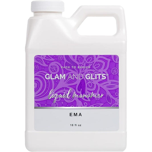 Glam and Glits Back to Basics EMA Liquid Monomer sixteen ounce front bottle view