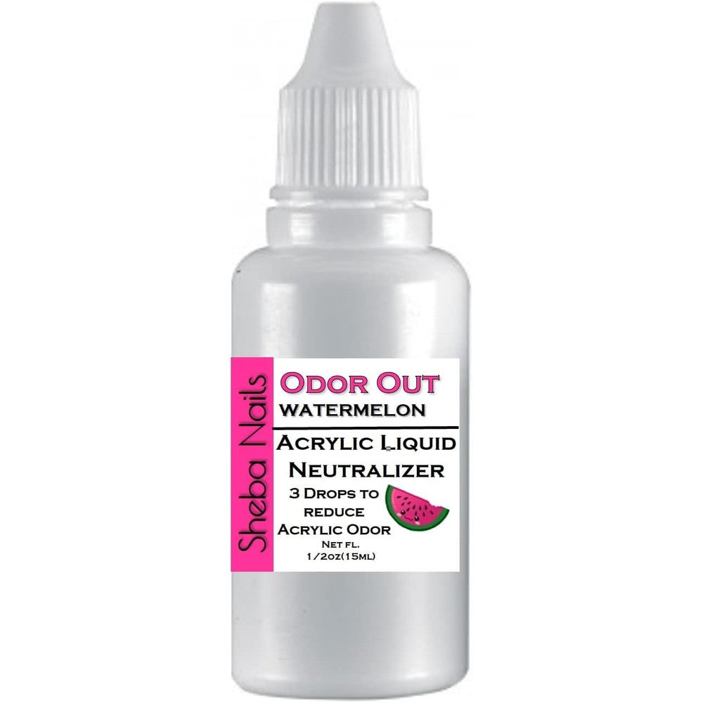 Sheba Nails Odor Out Acrylic Liquid Neutralizer front view dropper bottle for professional nail salons.