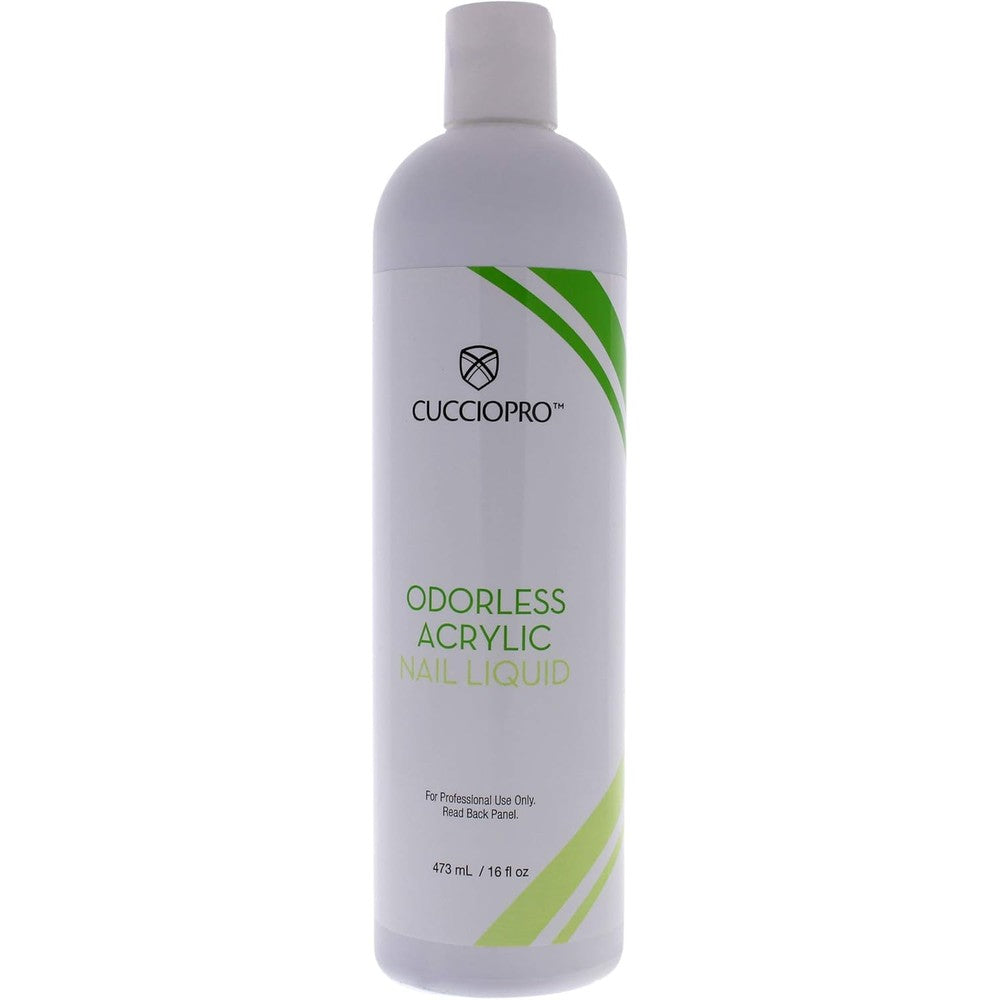 Cuccio Pro Odorless Acrylic Nail Liquid sixteen fluid ounce bottle front view professional salon monomer