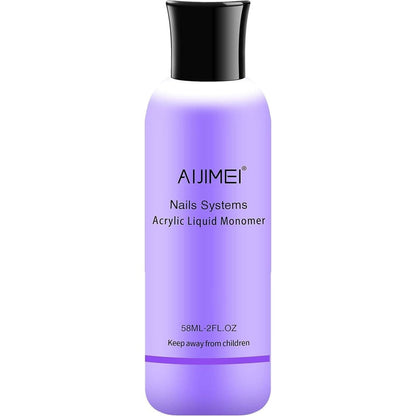 AIJIMEI acrylic monomer liquid 58ml front view bottle for salon nail extensions