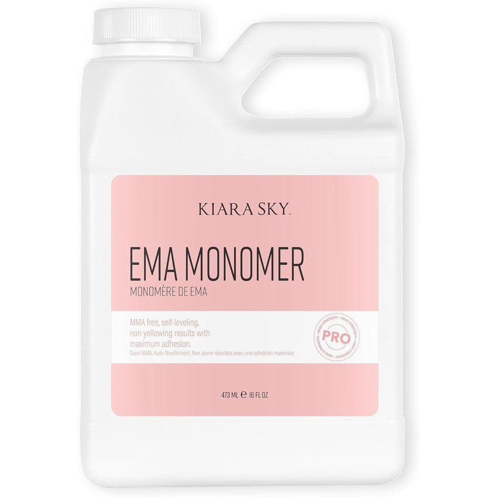 Kiara Sky EMA Monomer 16 Fluid Ounces front view bottle of professional acrylic nail liquid.