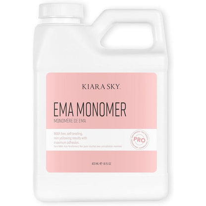 Kiara Sky EMA Monomer 16 Fluid Ounces front view bottle of professional acrylic nail liquid.