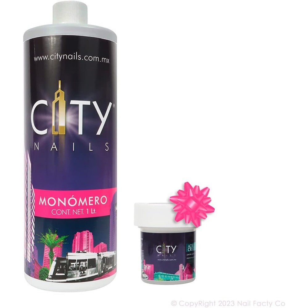 City Nails Nail Liquid Monomer 32 fluid ounce bottle front view showcase