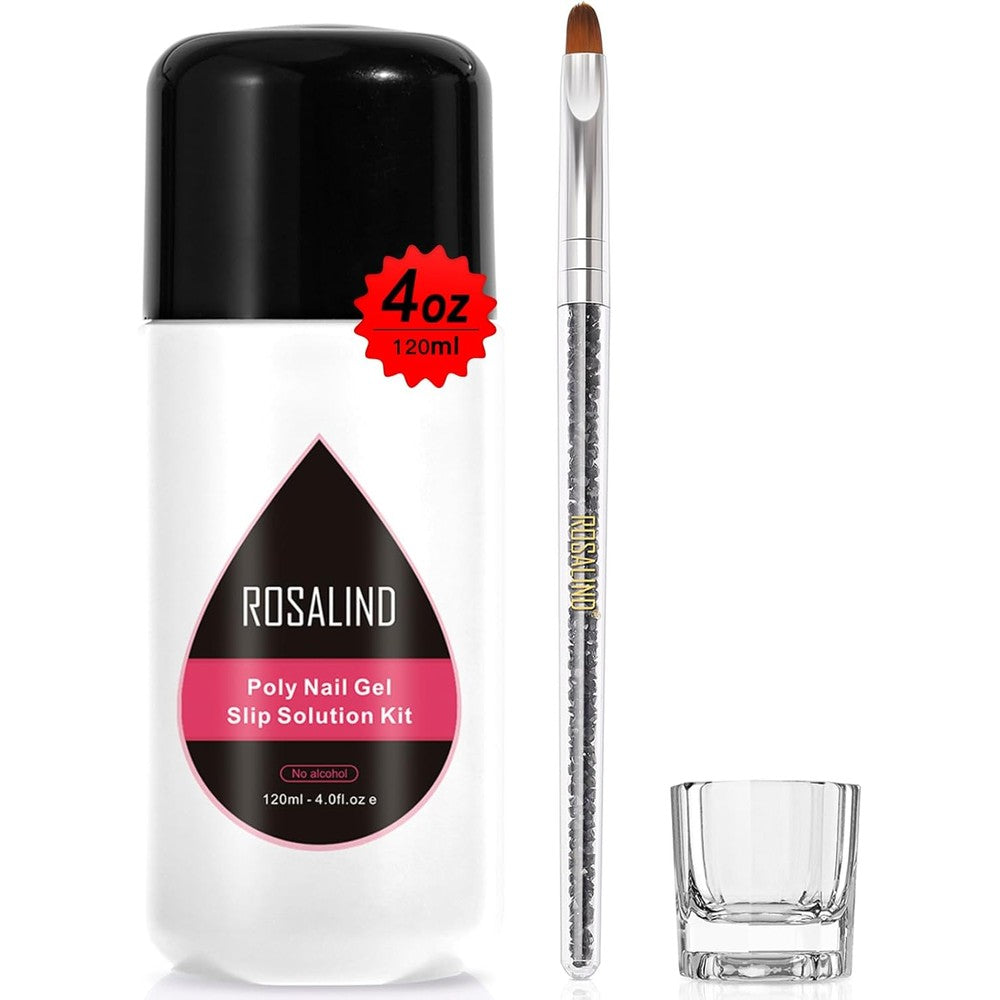 ROSALIND poly nail gel slip solution kit front view highlighting the four ounce bottle packaging