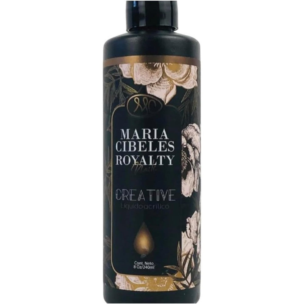 MC Nails Maria Cibeles Royalty Creative Nail Liquid Monomer 8 Ounce front view bottle showing product branding and red fruit scent label.