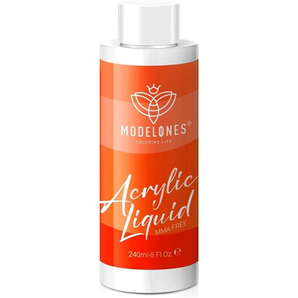 Modelones Professional Monomer Acrylic Nail Liquid 240ml front view showing bottle on a clean surface