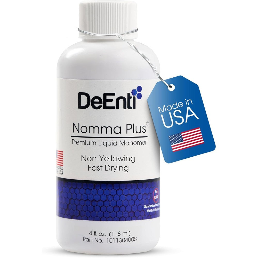 DeEnti Nomma Plus Professional Liquid Monomer front view of four ounce bottle for acrylic nail extensions