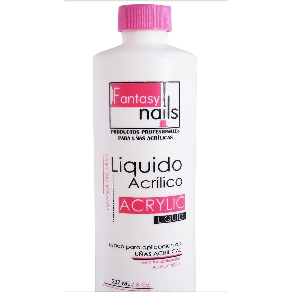 Fantasy Nails Liquid Monomer eight ounce bottle front view professional acrylic nail liquid