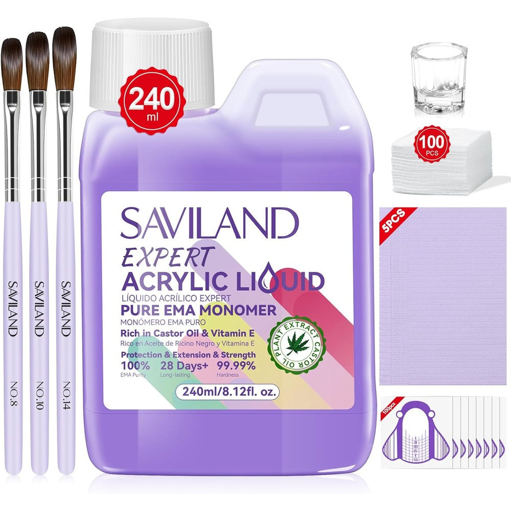 Saviland pure EMA acrylic liquid monomer kit front packaging view
