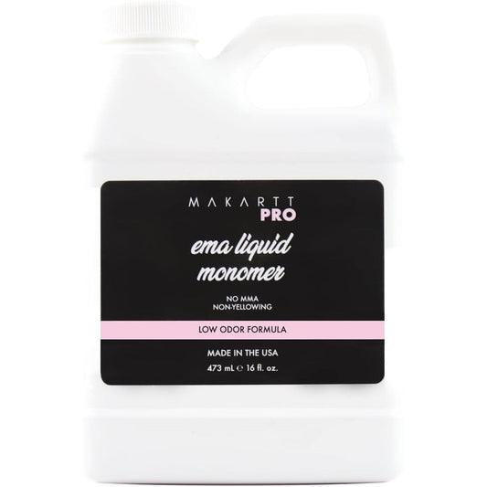 MakarttPro Low Odor Monomer 16 Fluid Ounce front view bottle for salon acrylic nail sculpting.