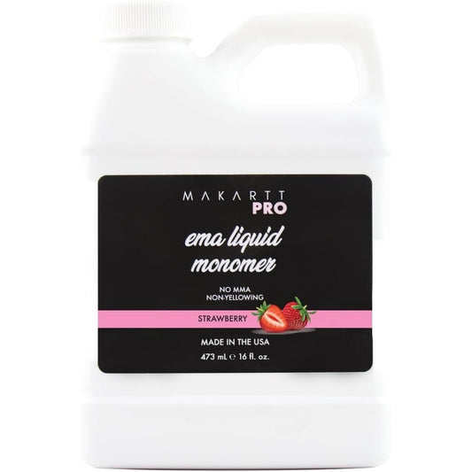 MakarttPro Strawberry Scented Monomer 16 Ounce bottle front view for professional acrylic nail sets.