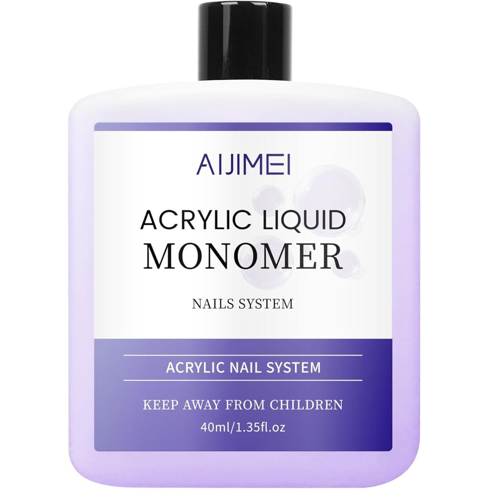 AIJIMEI Acrylic Liquid Monomer 40ml bottle front view for professional nail art extensions