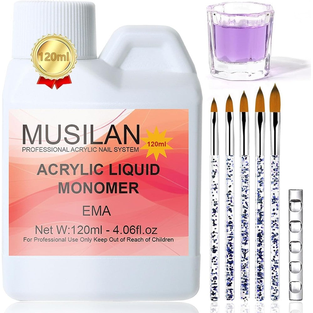MUSILAN professional acrylic nail liquid monomer set front view bottle with packaging box