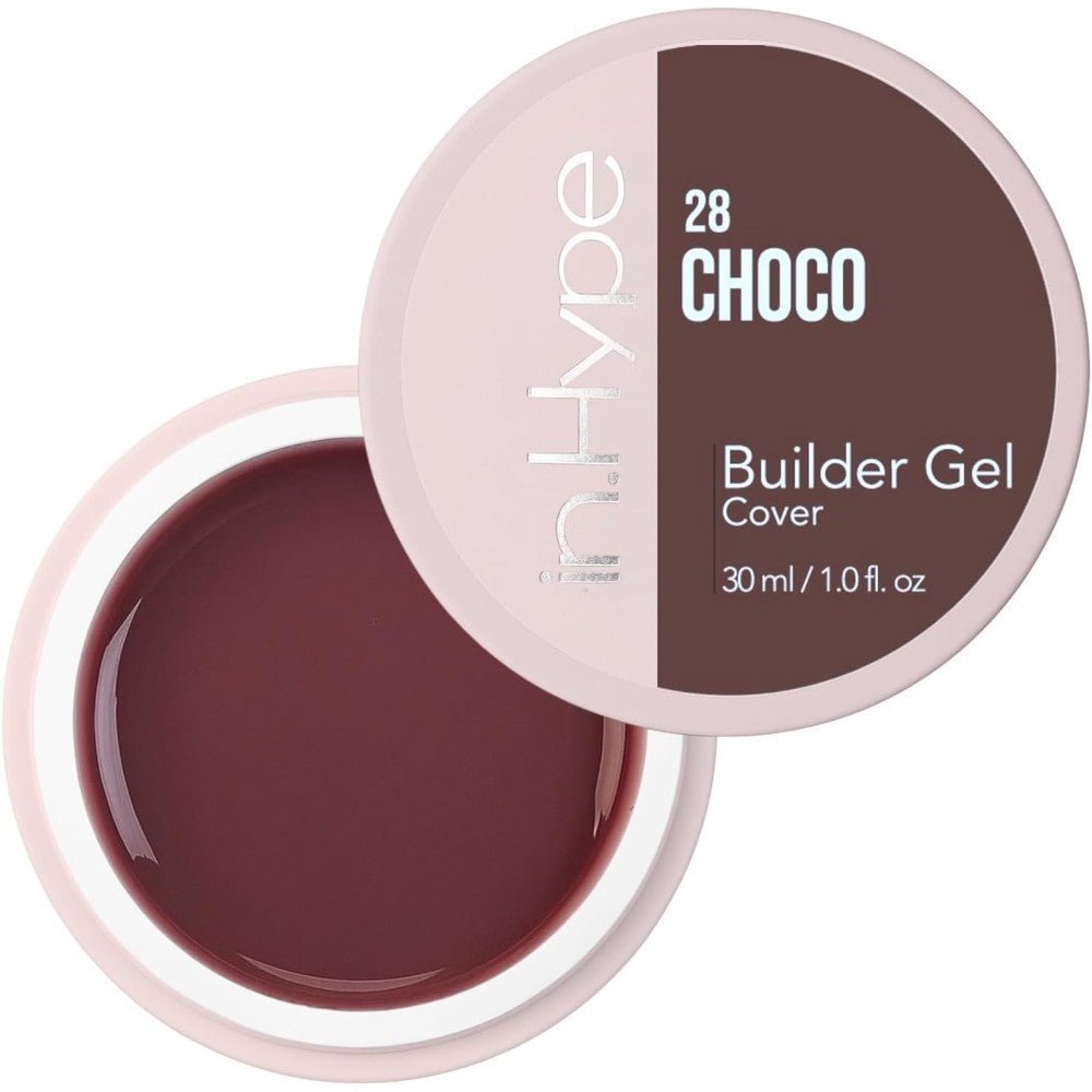 IN.HYPE UV LED Camouflage Hard Builder Gel Choco front view salon grade nail sculpting container