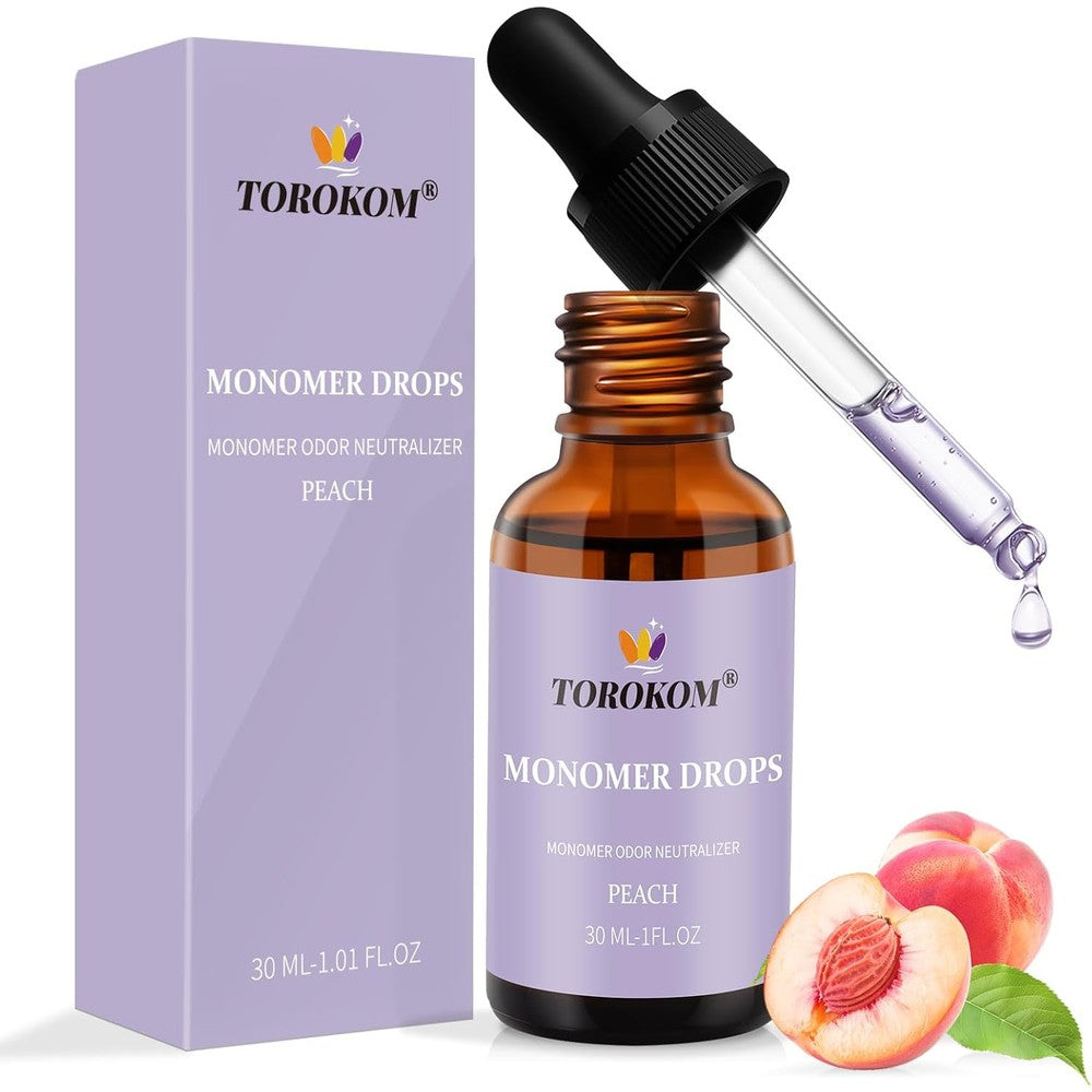 TOROKOM monomer odor neutralizer thirty milliliter front view bottle with dropper for professional nail salons