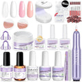 Saviland builder nail gel kit front view with all 19 pieces displayed
