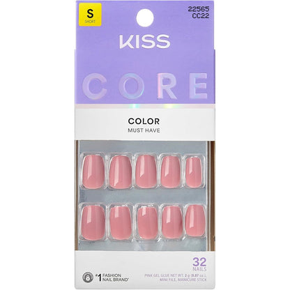 Kiss Core press on nails in Felicity pink short squoval front view