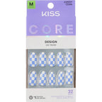 KISS Core press on nails credit blue front packaging view