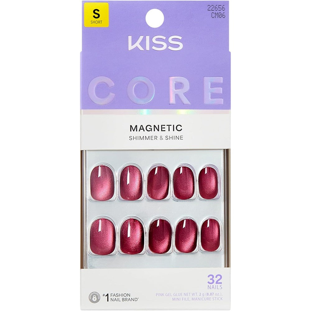 Kiss Core Flaming Purple press on nails front view