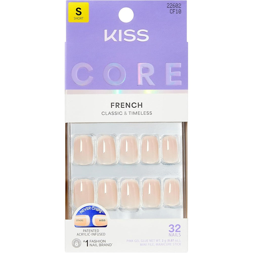 Kiss Core Press On Nails My Darling short squoval pink front view