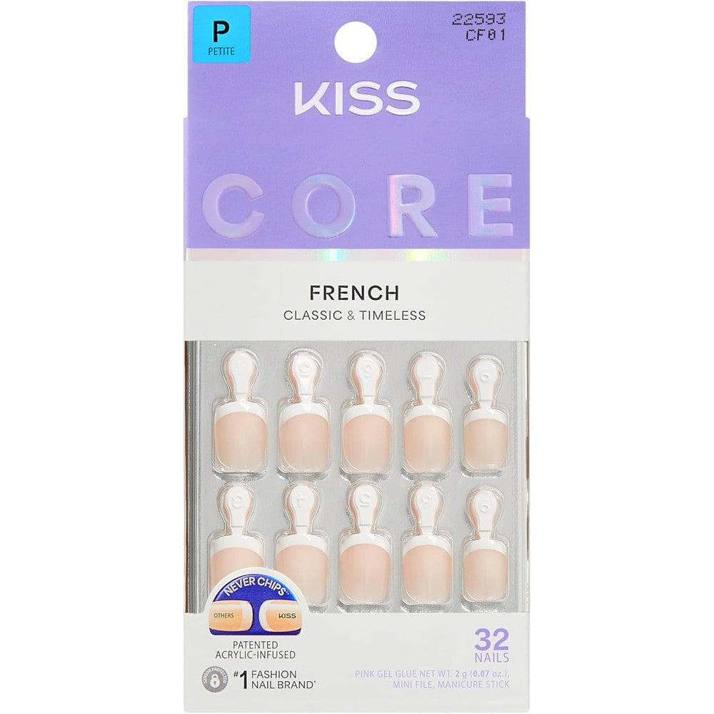 Kiss Core press on nails perfection petite front view
