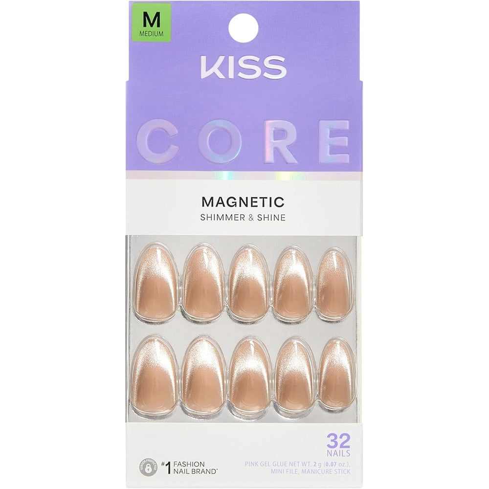 Kiss Core magnetic press on nails Amazon Falls front view