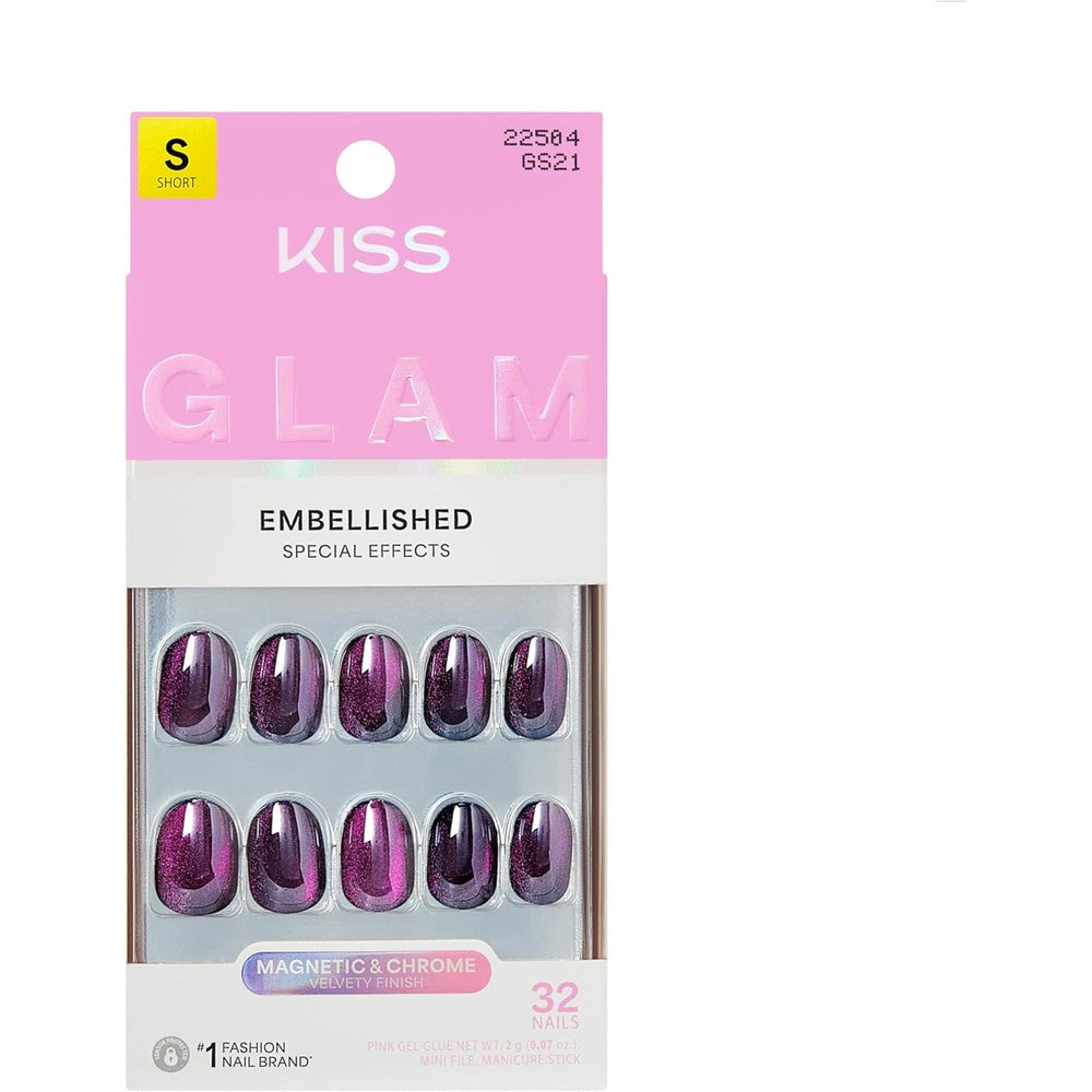 Kiss Glam Simple Joys purple press on nails front packaging view