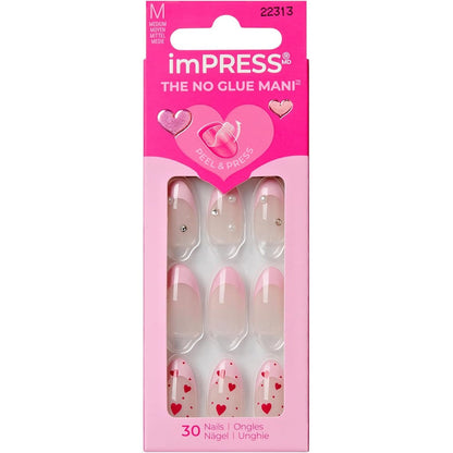 Kiss Impress Still The One press on nails pink almond shape front view