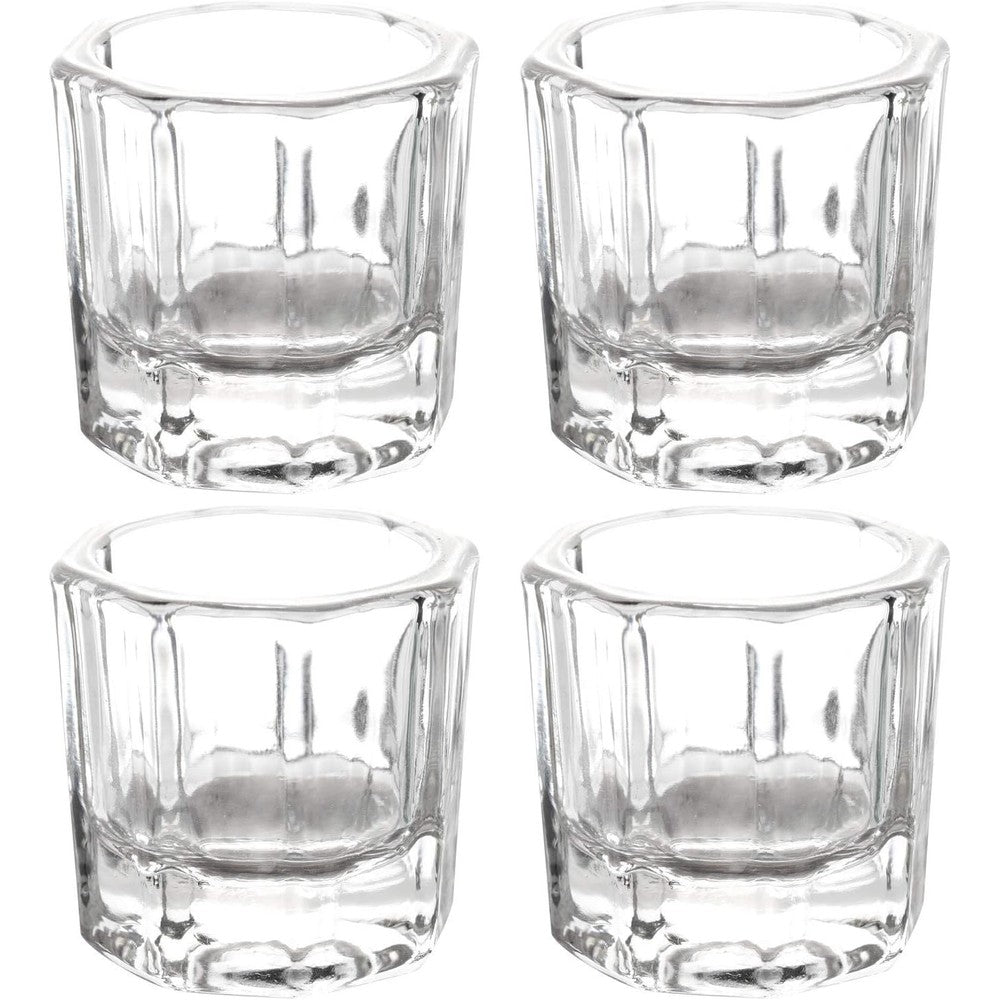 Btyms 4 piece glass dappen dish set front view for acrylic nails