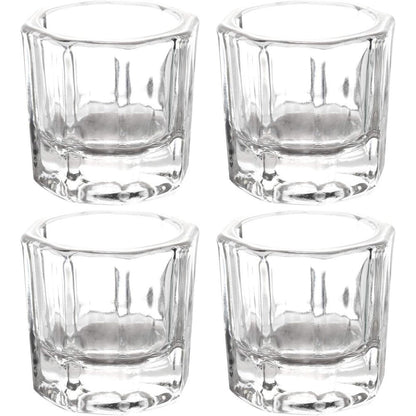 Btyms 4 piece glass dappen dish set front view for acrylic nails