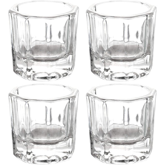 Btyms 4 piece glass dappen dish set front view for acrylic nails