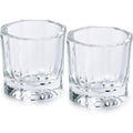 B-Lady dappen dish cups front view showing clear glass construction
