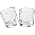 Fiezkaa clear nail dappen dish glass cup set front view showing two crystal bowls