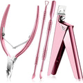 Mudder 4 in 1 acrylic nail clipper kit front view showcasing pink rose finish