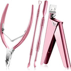 Mudder 4 in 1 acrylic nail clipper kit front view showcasing pink rose finish