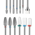 Depvko 13 piece professional nail drill bits set front view in storage case