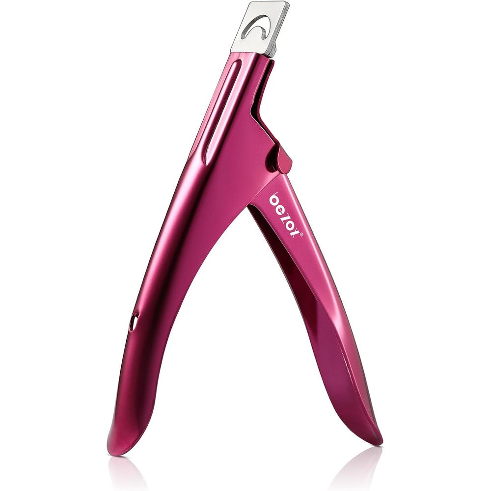 BEZOX Sharp Blade Acrylic Nail Clipper in rose red front view
