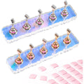 ANGNYA aurora nail stand set front view showing iridescent acrylic bases and magnetic holders