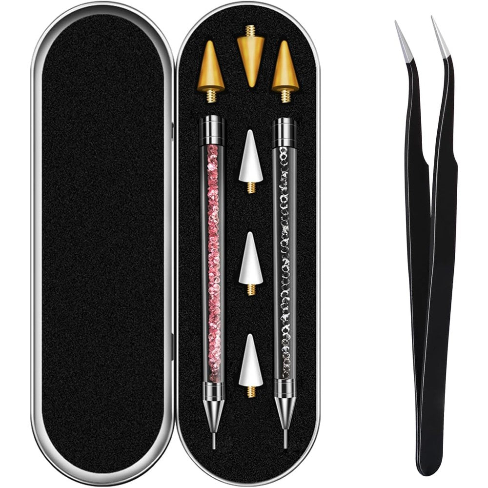 Kaychan rhinestone picker tool set with acrylic handles and storage case