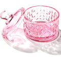 BOMOQING pink glass nail dappen dish front view with lid