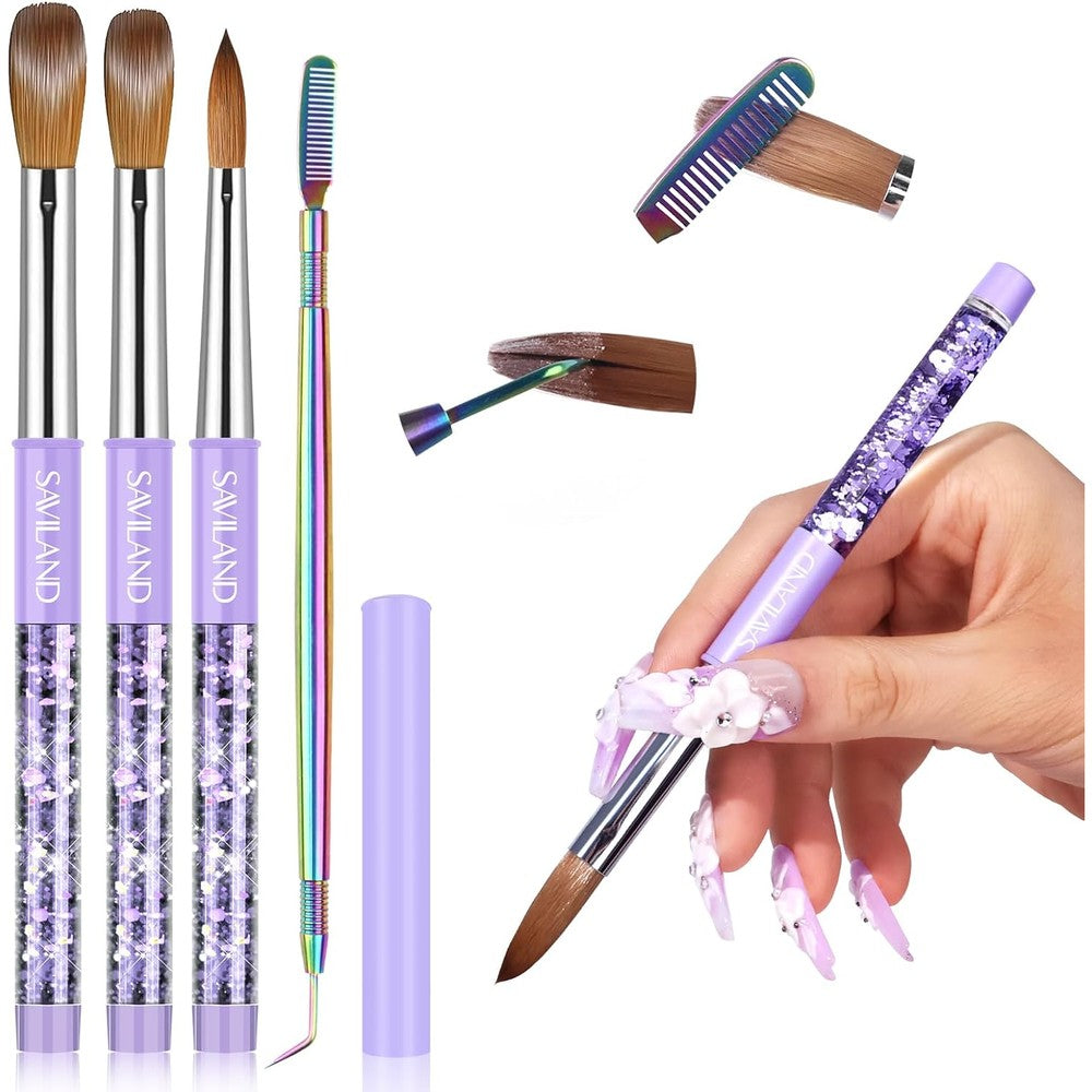 Saviland Kolinsky Acrylic Nail Brush Set professional tool kit