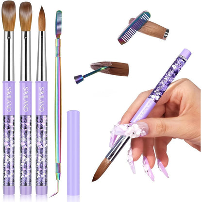 Saviland Kolinsky Acrylic Nail Brush Set professional tool kit