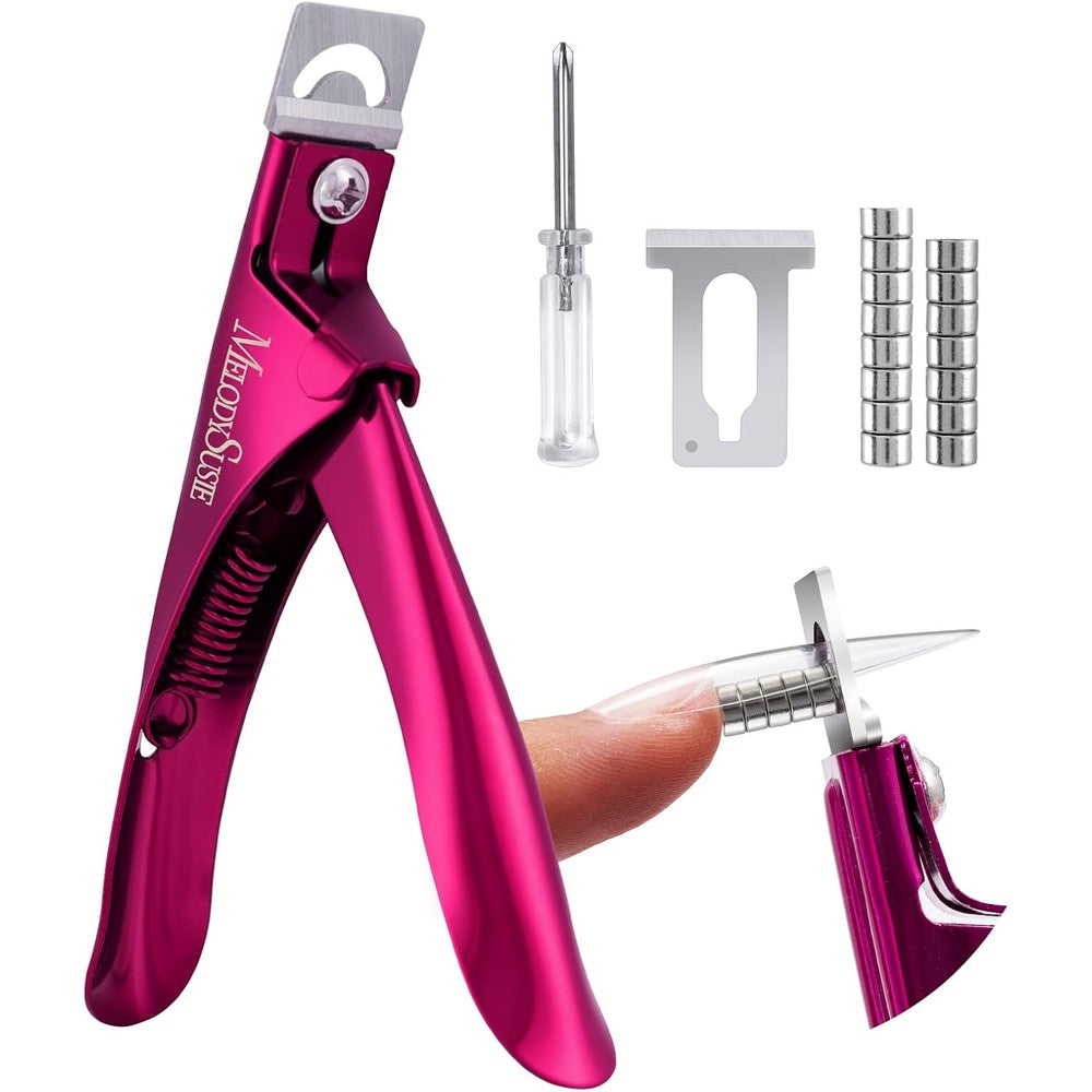 MelodySusie acrylic nail clippers with 15 magnetic sizers front view