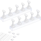Etercycle acrylic nail display stand front view showing white crystal bases and magnetic holders