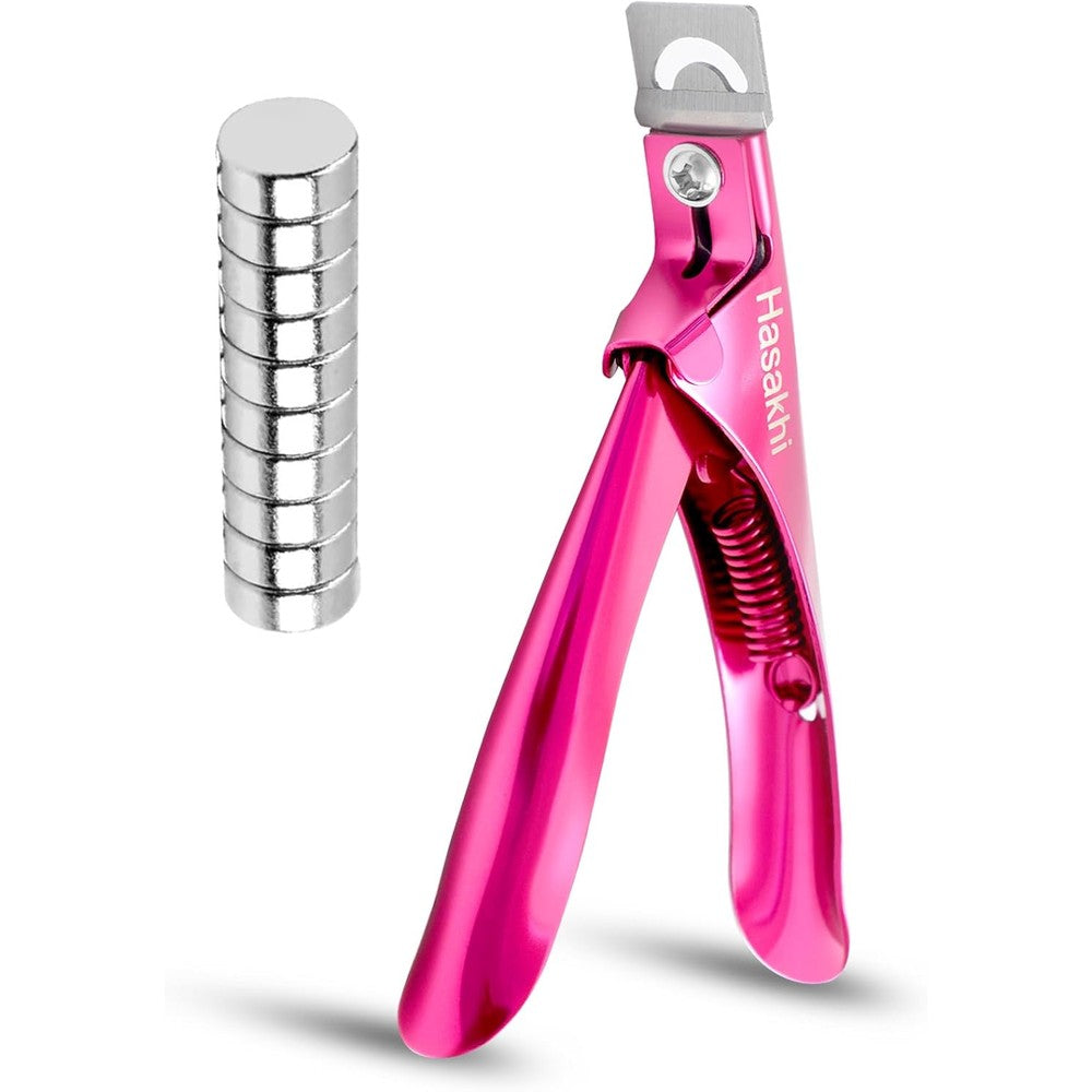 Hasakhi rose stainless steel acrylic nail clippers front view