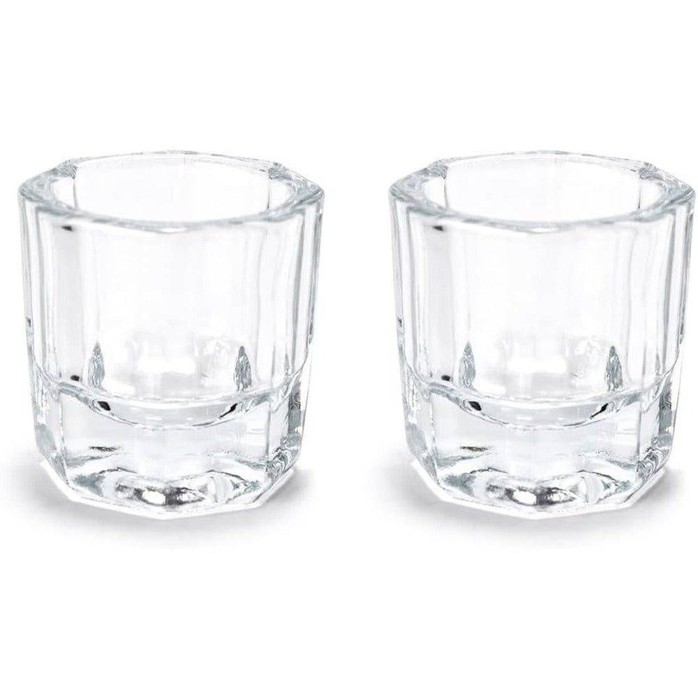 Bozlin 2-piece clear glass dappen dish set for acrylic nail art