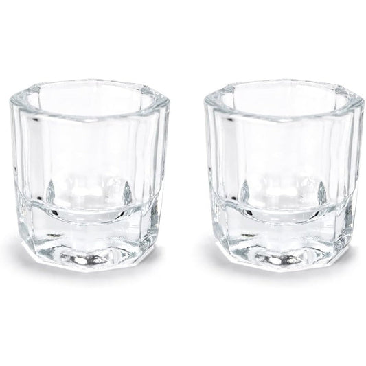 Bozlin 2-piece clear glass dappen dish set for acrylic nail art