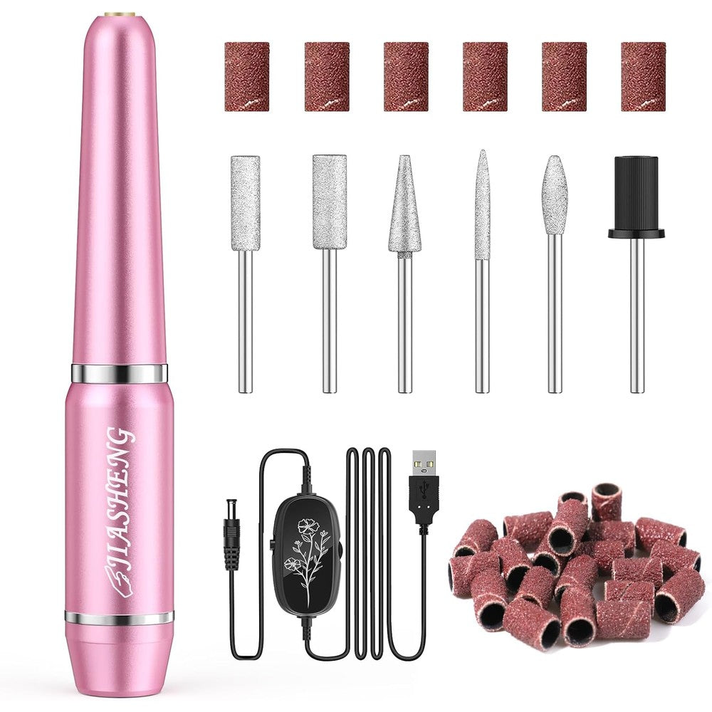 Jiasheng USB electric nail drill pink front view
